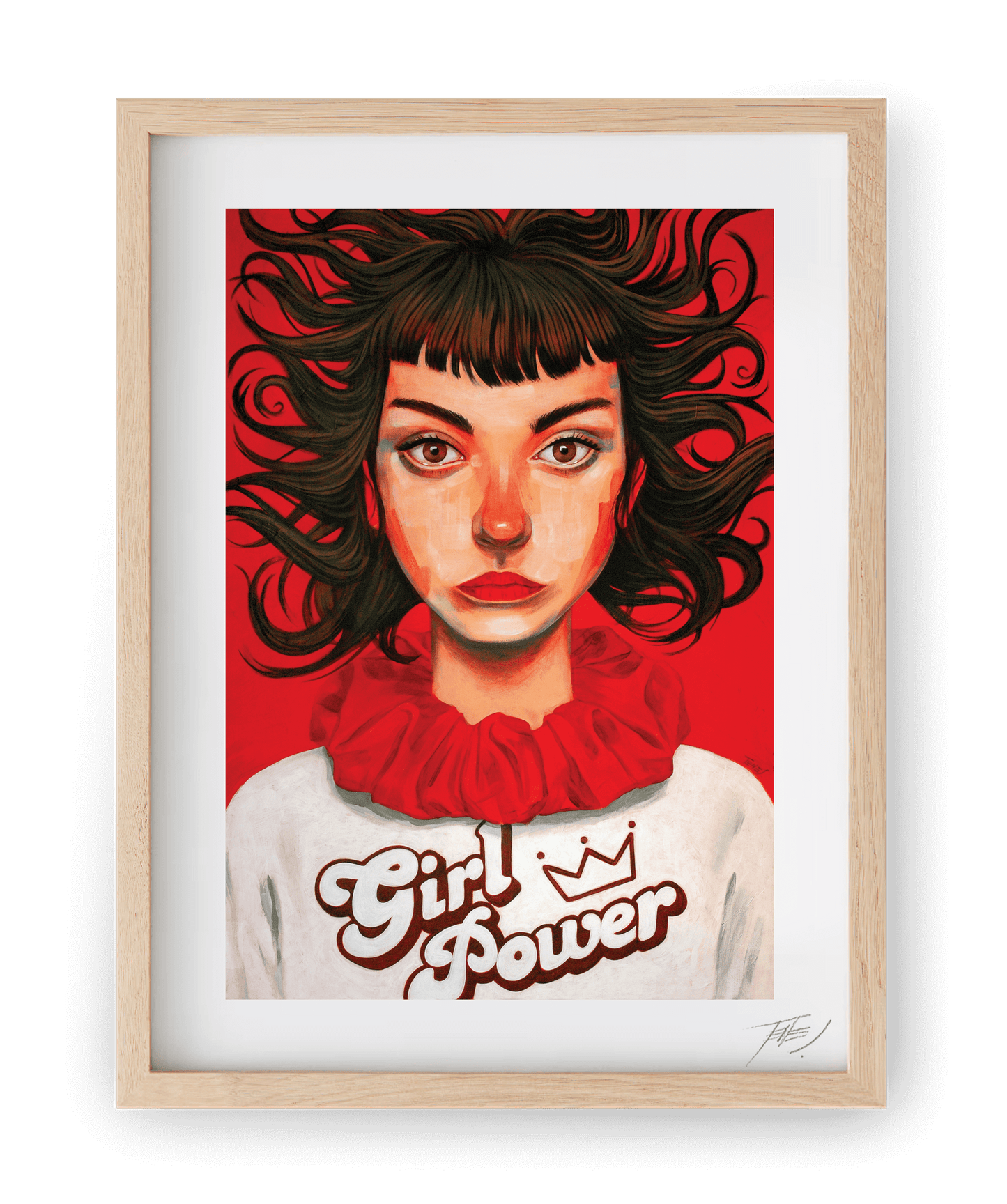 High quality print of 'Dignity' by Jaume Tenes, a figurative acrylic artwork celebrating female empowerment.