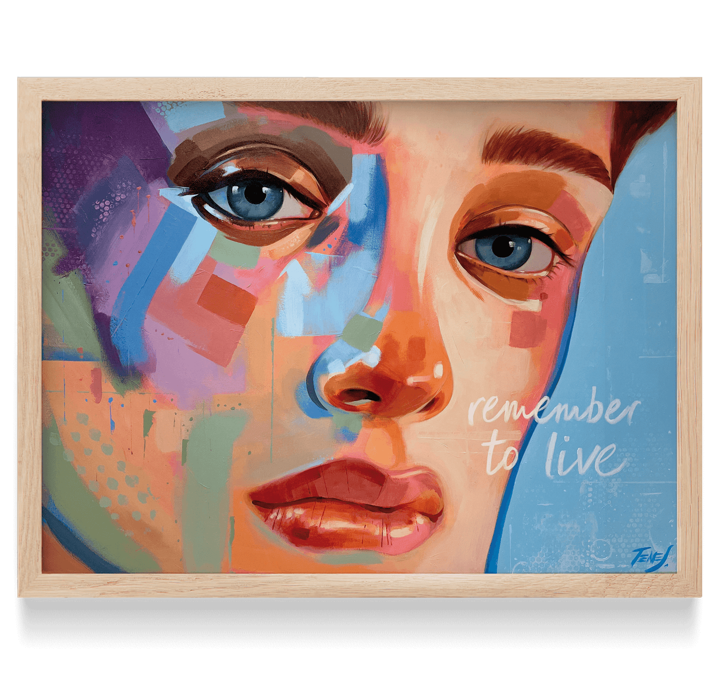 High quality print of 'Remember to Live,' a figurative painting by Jaume Tenes capturing the depth and emotion of human introspection.