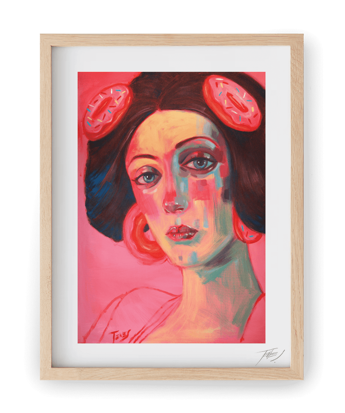 High-quality print of Sweet Girl by Jaume Tenes, bringing playful imagination and pastel charm to life in a whimsical, joyful world.