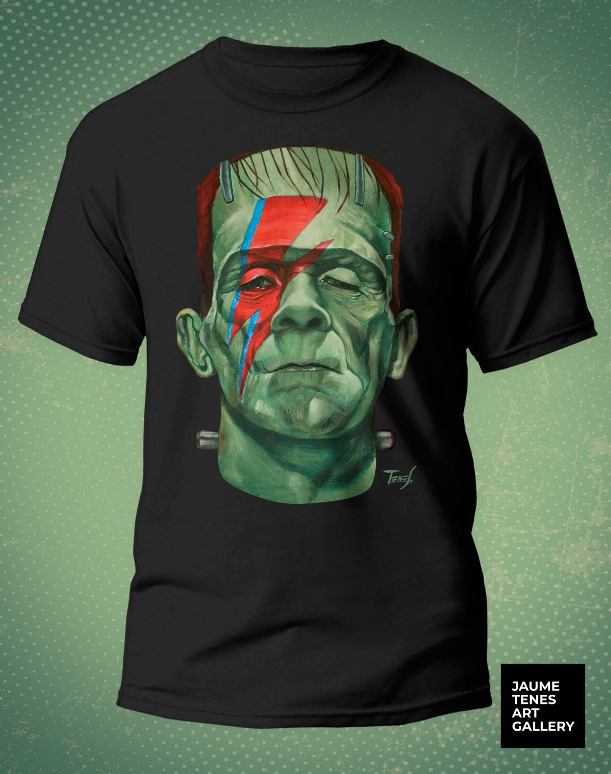 A cinema classic and a rock icon combined in one piece. Frankenstein with David Bowie. A unique T-shirt that won’t go unnoticed