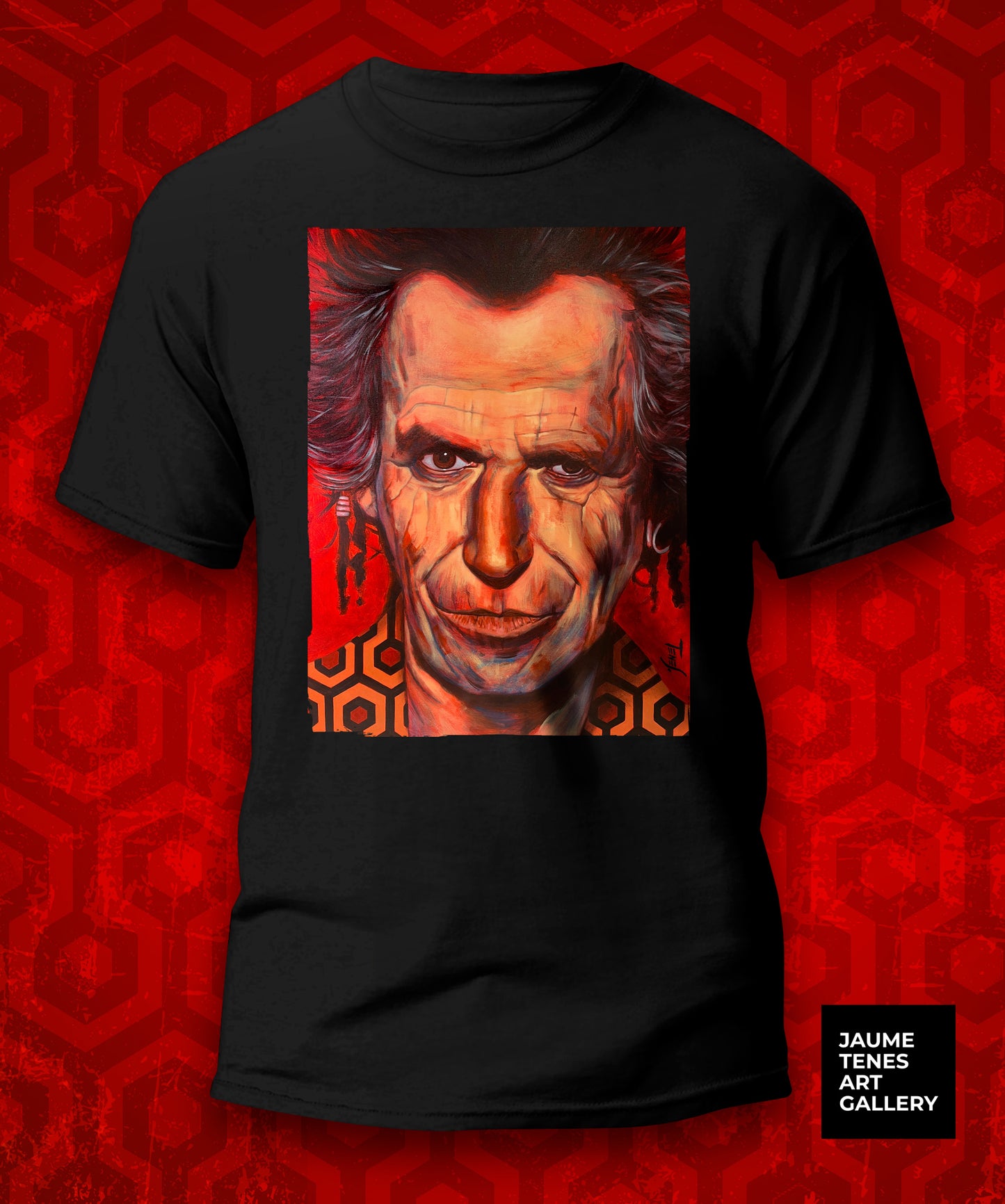 Rock legend meets iconic cinema. Wear Keith Richards’ rebellious spirit with this bold, artistic T-shirt.