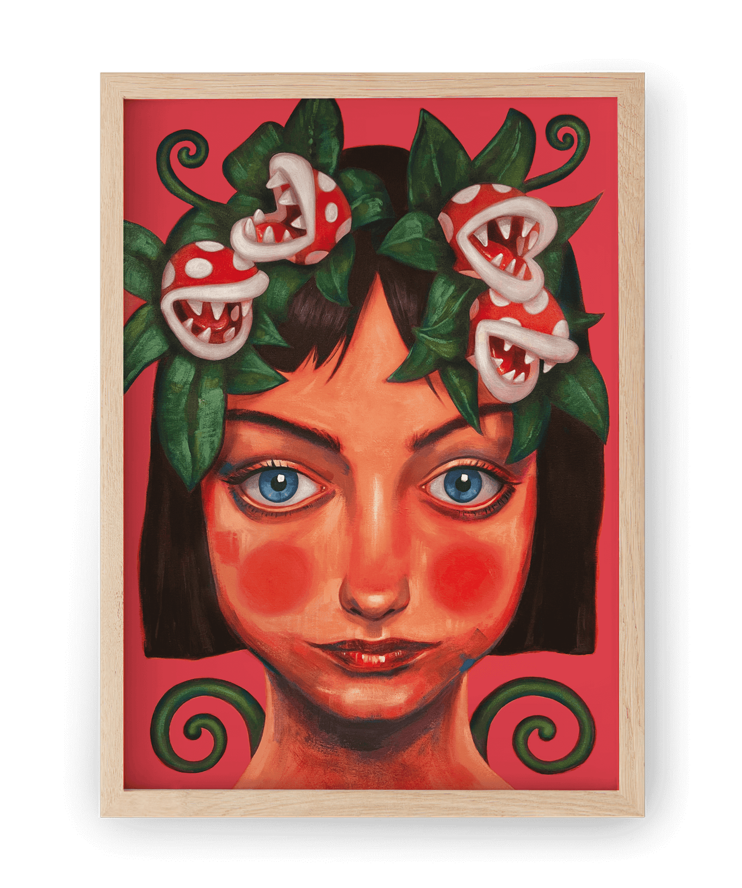 High quality print of 'Medusa,' a figurative acrylic painting by Jaume Tenes blending mythology, emotion, and contemporary culture.