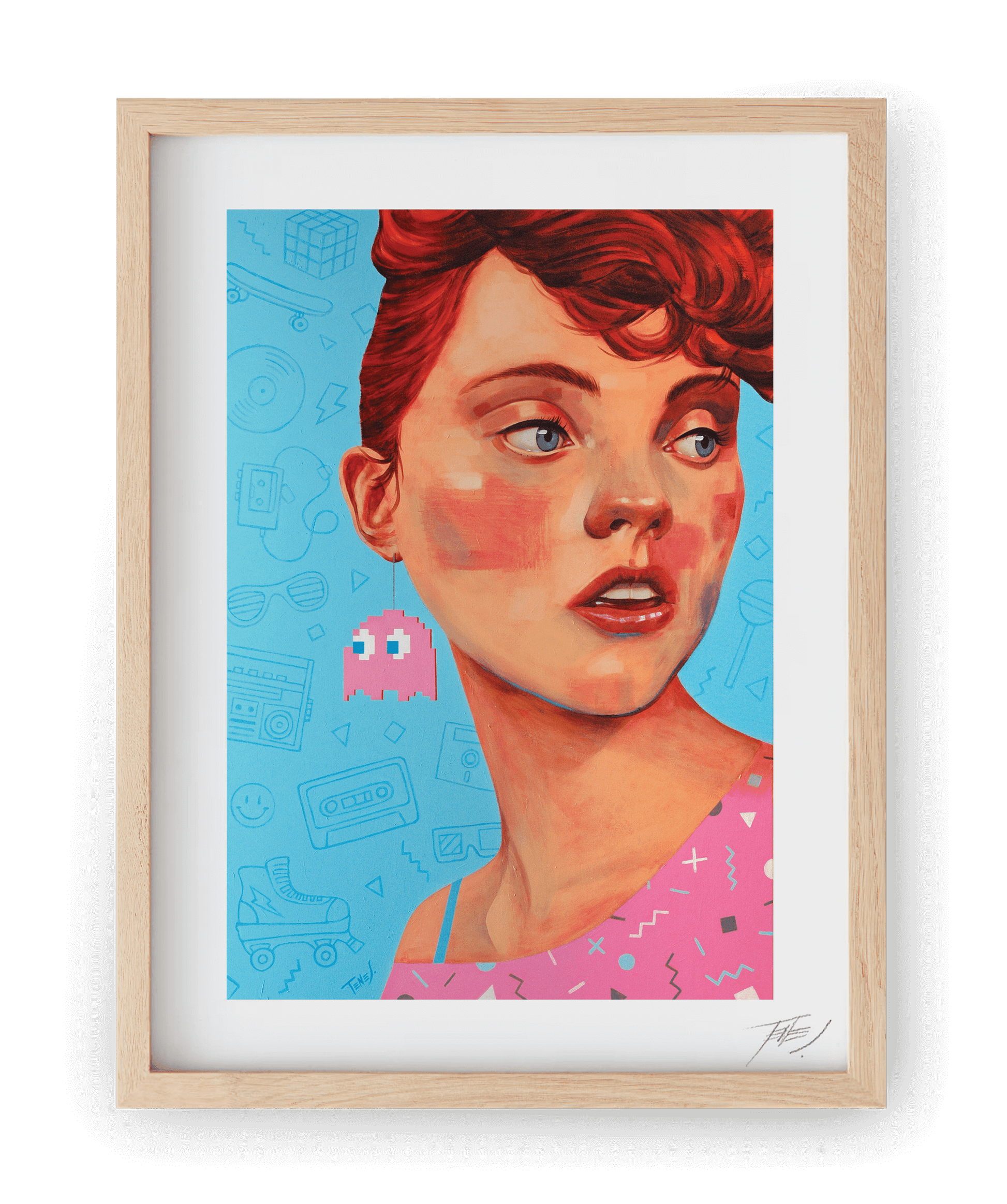 High quality print of 'Forever Young,' a figurative acrylic painting by Jaume Tenes, celebrating the vibrant culture and spirit of the 1980s.