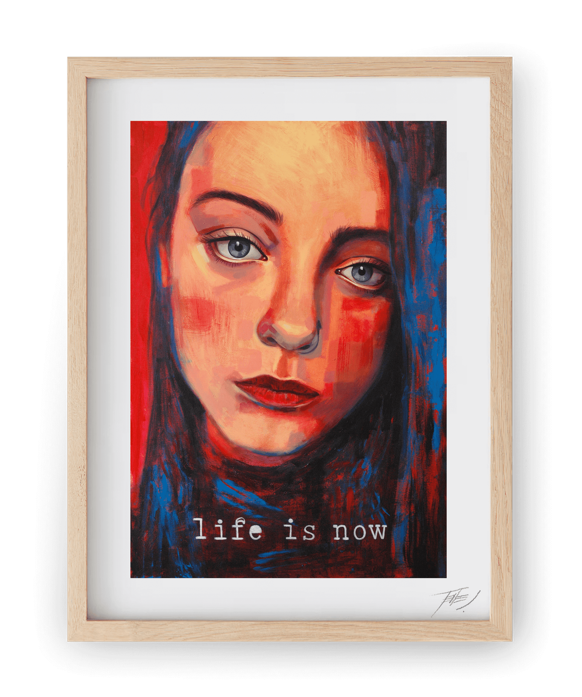 High-quality print of Life is Now by Jaume Tenes, a figurative painting celebrating the intensity and beauty of the present moment.
