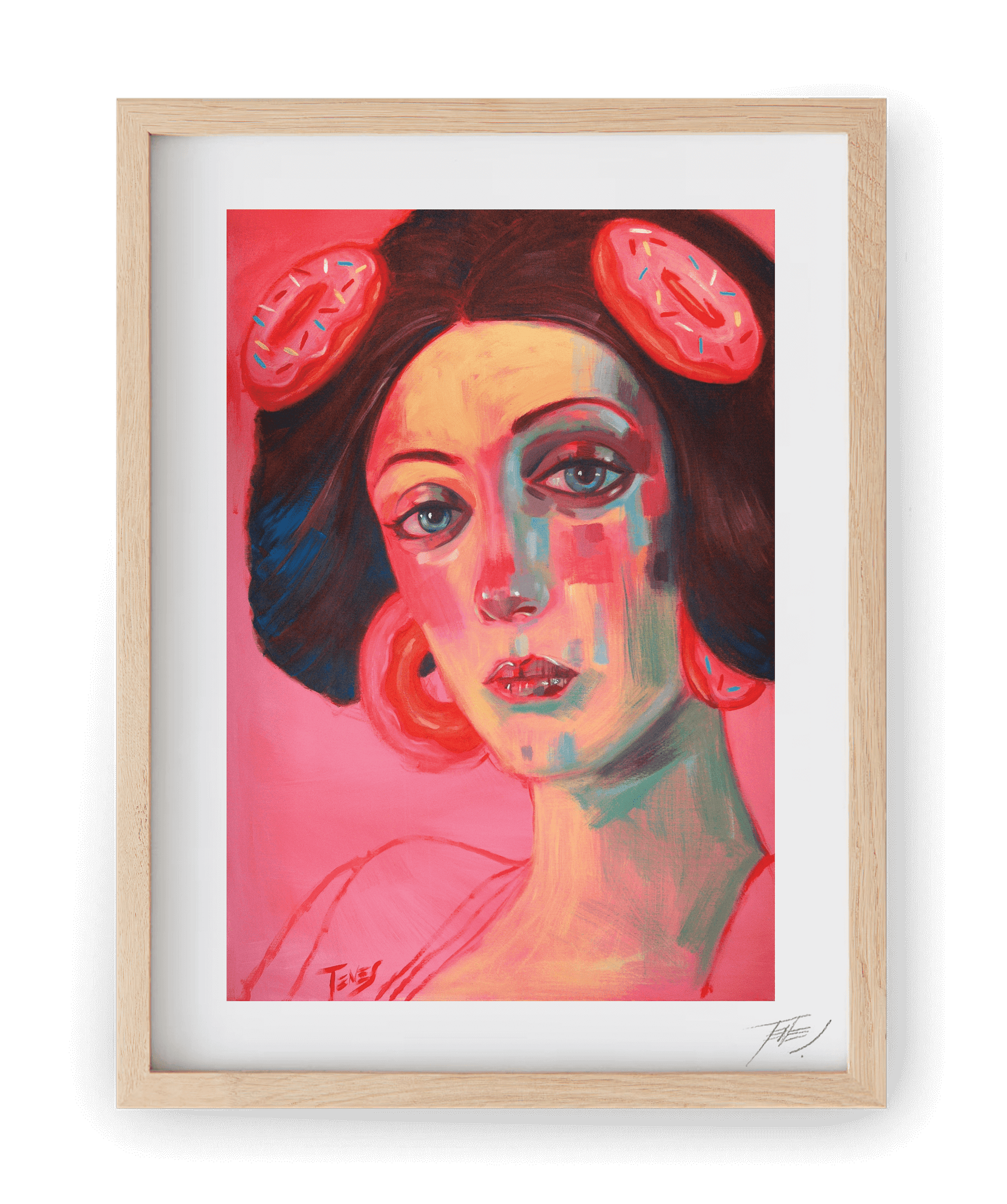 High-quality print of Sweet Girl by Jaume Tenes, bringing playful imagination and pastel charm to life in a whimsical, joyful world.